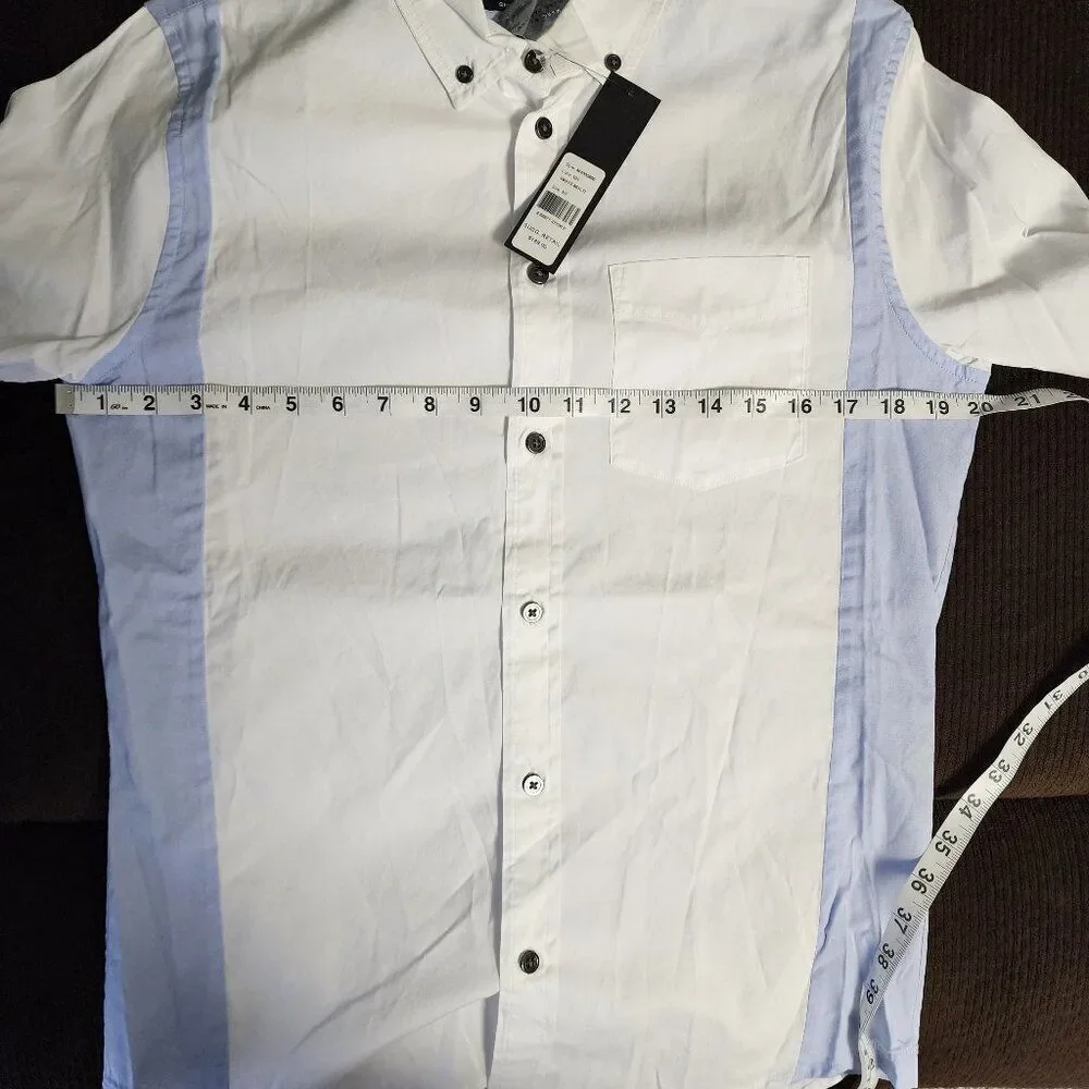 Marc by Marc Jacobs Shrunken Fit Button Down Shirt White With Blue NWT